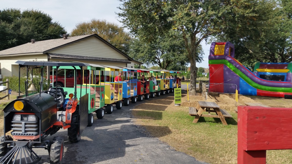 Train ride at Old Time Christmas Tree Farm